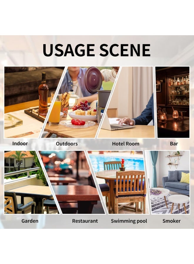 علبة الرماد الزجاجية الكريستالية,حامل السجائر الرماد الدائم,علبة الرماد للداخل / الهواء الطلق,اكسسوارات ديكور سطح الطاولة للمنزل / المكتب / الفندق / المطاعم,هدية للمدخنين / الرجال,أبيض - Image 4